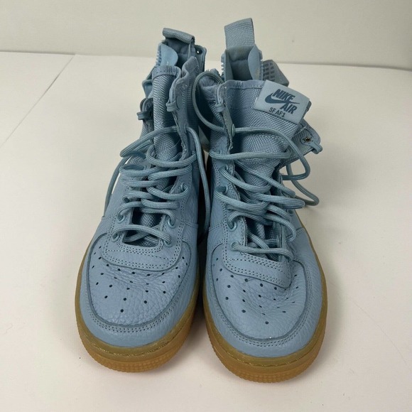 Nike SF Air Force 1 Mid GS “Ocean Bliss” Blue Leather Canvas Sz 4Y - Picture 3 of 8